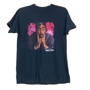 Tupac Poetic Justice black graphic short sleeve t-shirt Sz L